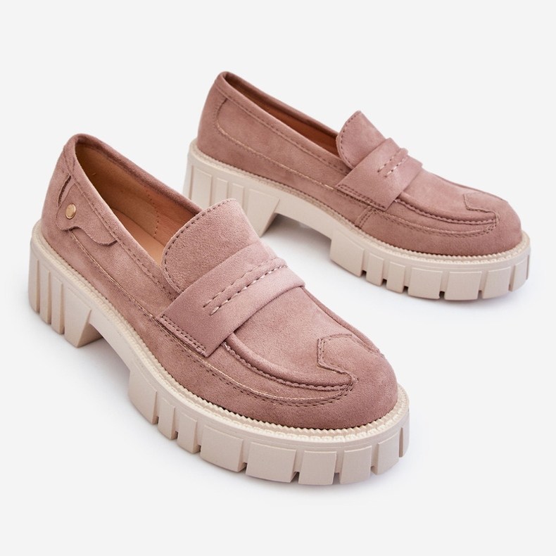 Slip-on skor i mocka för kvinnor Ljusbrun Fiorell beige 1
