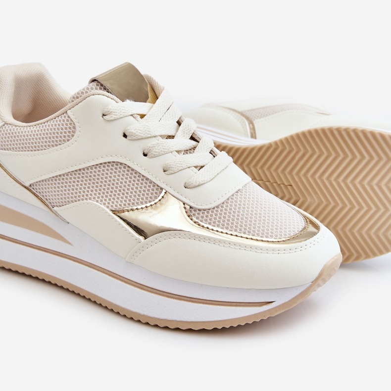 Wedge Trainers för kvinnor ljusbeige rubin 1