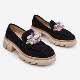 PM1 Dam Brogues Loafers Med Ornament Svart Issac 1