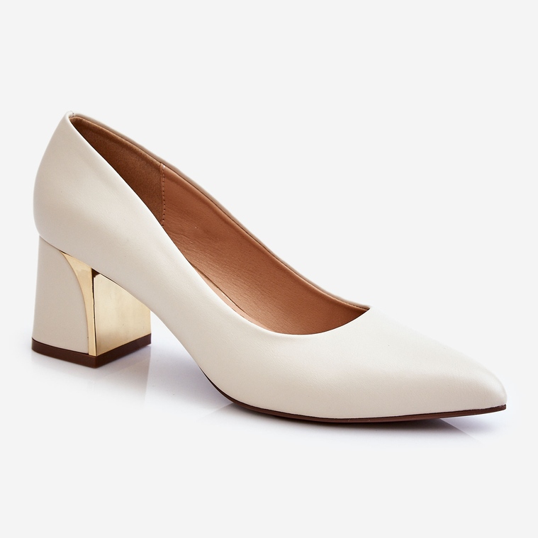 PS1 Eleganta pumps på en häl Beige Emma 1