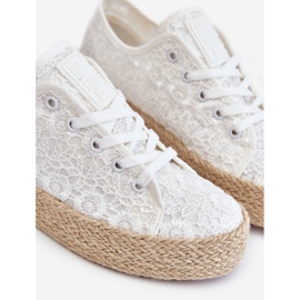 Big Star flätade plattformssneakers för kvinnor LL274199 Vit 1