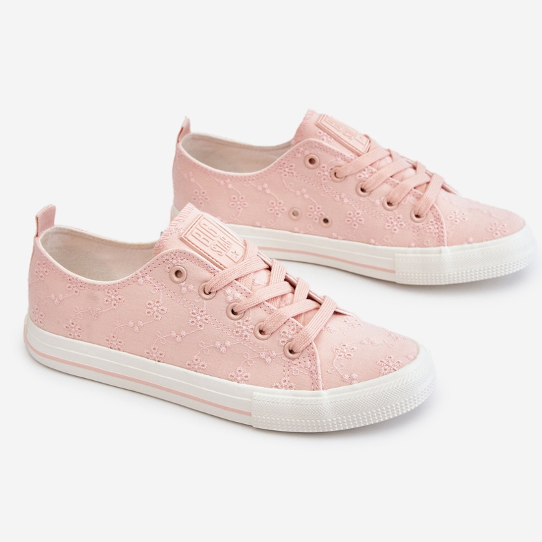 Big Star Broderade Sneakers för kvinnor LL274224 Rosa 1