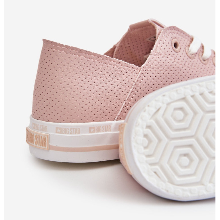 Låga sneakers i läder för kvinnor Big Star LL274015 Rosa 1