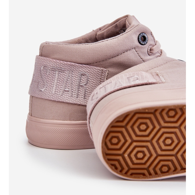 Klassiska High Top Sneakers för kvinnor Big Star LL274004 Nude rosa 1