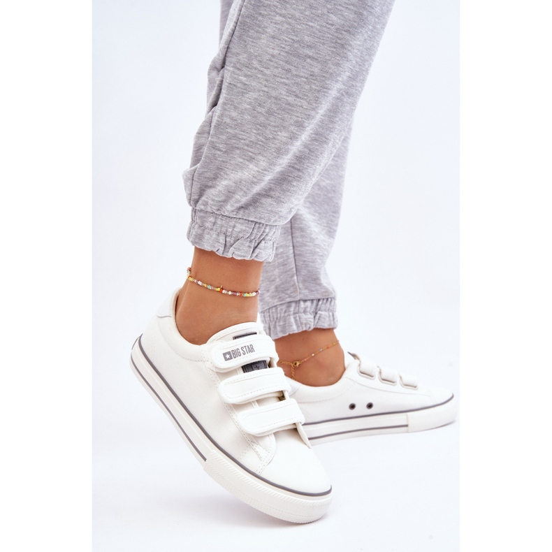 Klassiska Sneakers med kardborreband i textil Big Star LL274A203 Vit 2