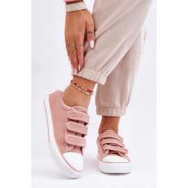 Klassiska tyg kardborre sneakers Big Star LL274A200 Rosa 2