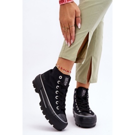 High Textile Platform Sneakers Big Star LL274155 Svart 2