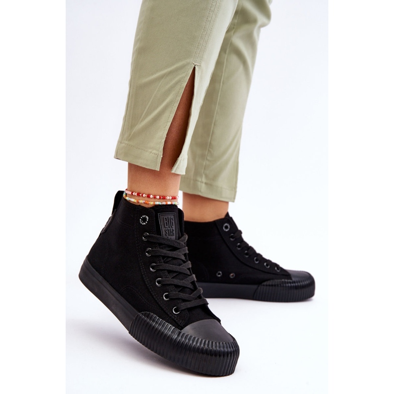 Damer Big Star Tyg High Top Sneakers LL274444 Svart 2