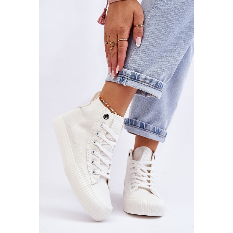 Damer Big Star Tyg High Top Sneakers LL274445 Vit 1
