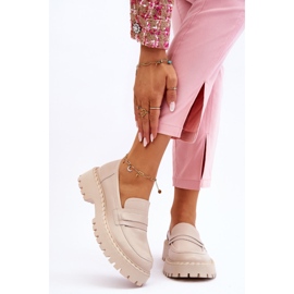 Dam Loafers Läderskor Big Star LL274457 Beige 1