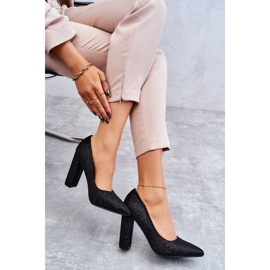 Glänsande Pumps På Svart Klack 4