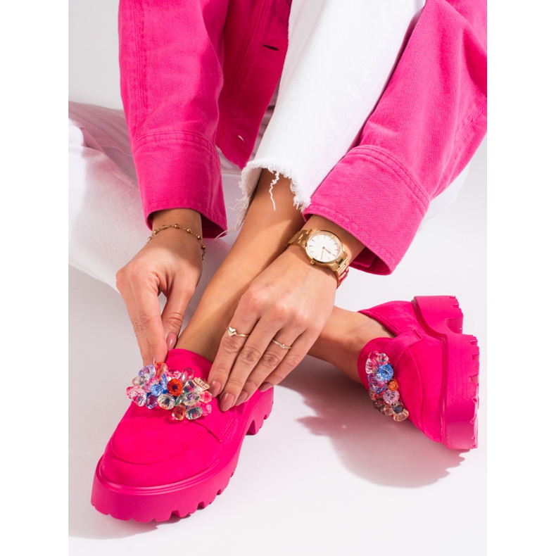 Vinceza rosa damskor med kristaller 1