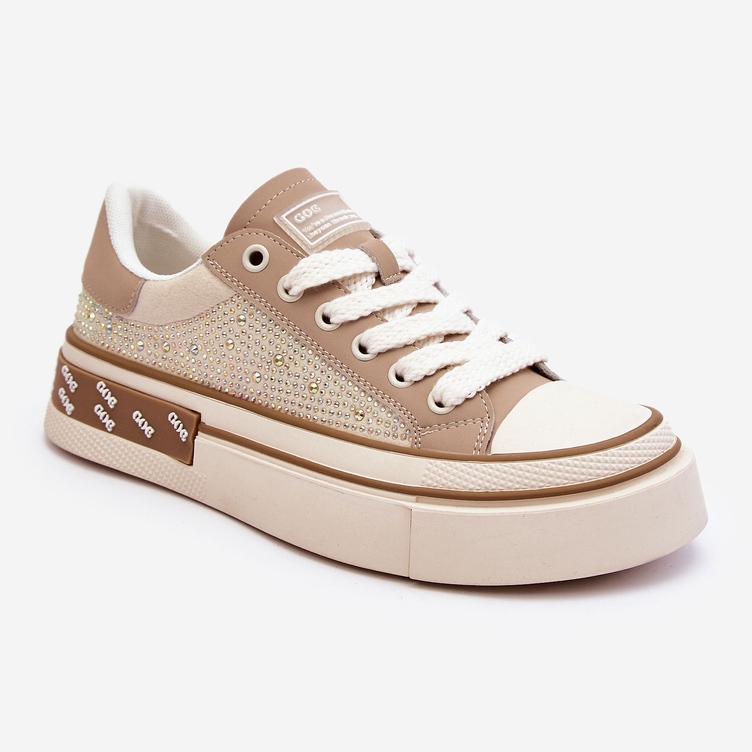 Sneakers för damer med strålar GOE LL2N4055 Beige 2