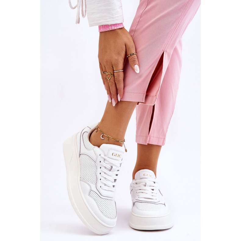 Bekväma sportskor för kvinnor GOE LL2N4054 Vit-Beige 2