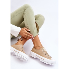 Tyg Plattform Sneakers Big Star LL274154 Beige 2