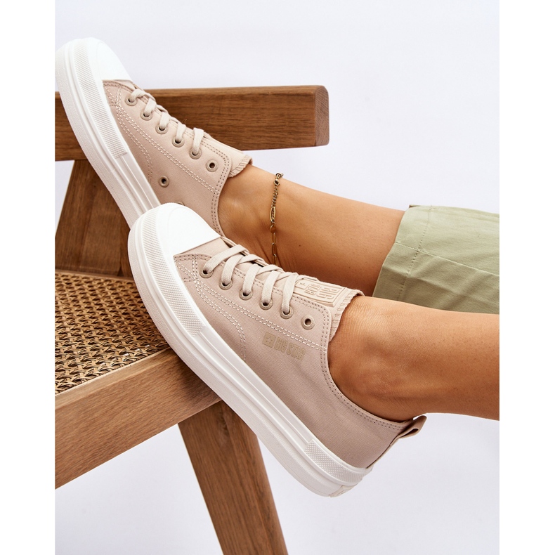 Big Star Low Lace Up Sneakers LL274969 Beige 2