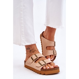 Klassiska Big Star Tofflor för kvinnor LL274478 Beige 2