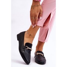 PG1 Damläder Loafers med dekorativa pärlor Svart Ishan 1