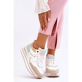 PG1 Fashionabla Roen sportskor i vitt och beige läder 1