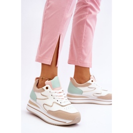 PG1 Fashionabla Roen sportskor i vitt och beige läder 2