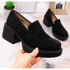 Loafers i mocka i läder för kvinnor Filippo DP4685/23 svart 1