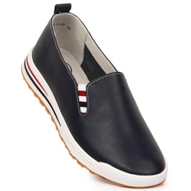 Slip-on sneakers i läder för kvinnor marinblå Filippo DP3510/23 1