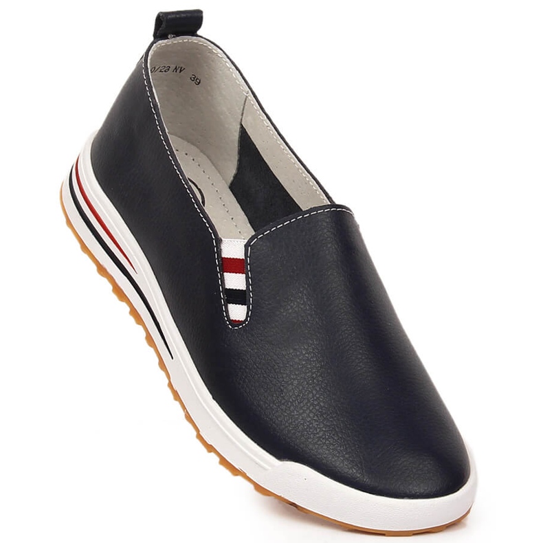Slip-on sneakers i läder för kvinnor marinblå Filippo DP3510/23 1