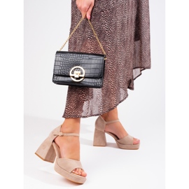 Vinceza blocksandaler i beige mocka 2