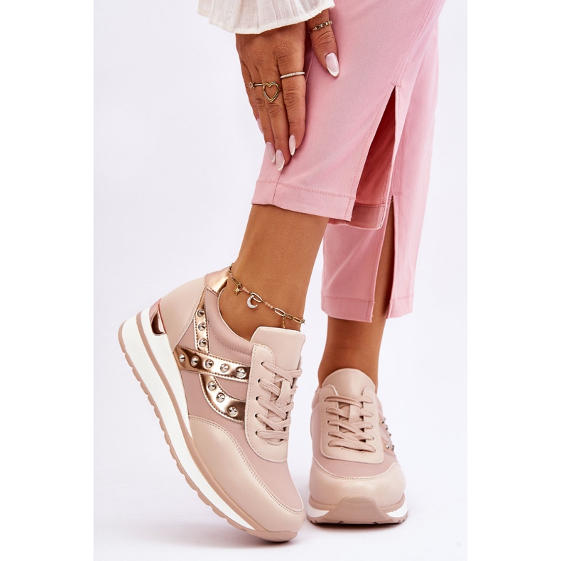 Naken Adley Studded Trainers beige 1