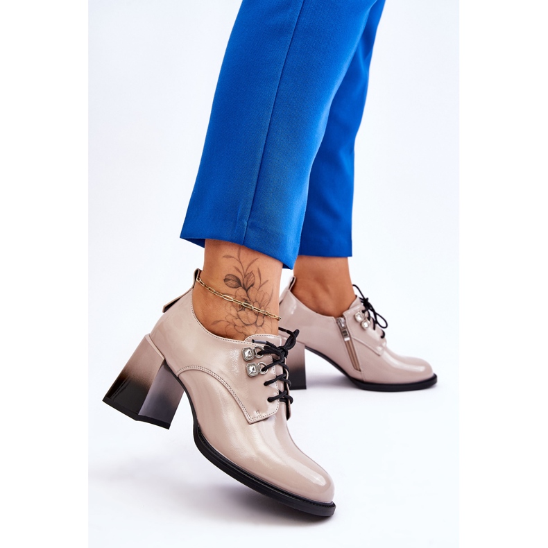 S.Barski Fashionabla ljusbeige högklackade Darren 2