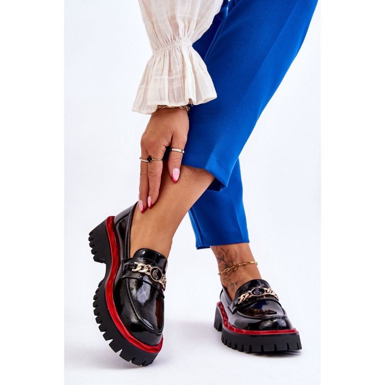 S.Barski Lackade Plattform Loafers Svart Ronin 2