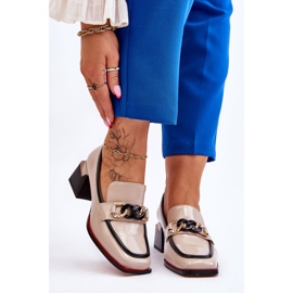 S.Barski Bekväma lågklackade pumps Beige Valenti svart 2