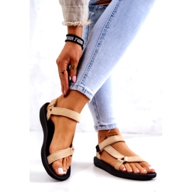 Sportsandaler i mocka för kvinnor Beige 2