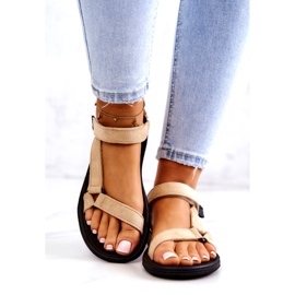 Sportsandaler i mocka för kvinnor Beige 3