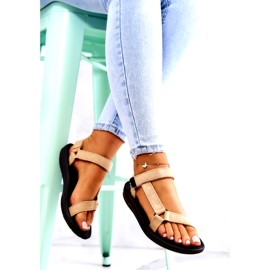 Sportsandaler i mocka för kvinnor Beige 5