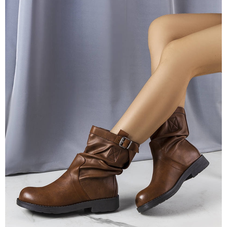 BM Charlene bruna slip-on platta stövlar 1