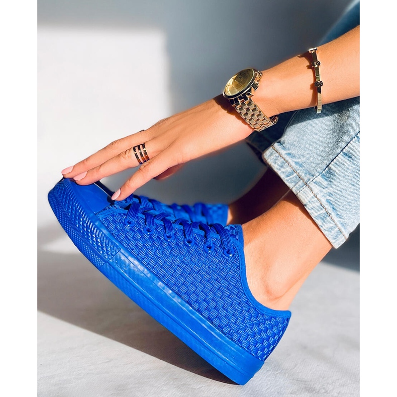 Sears Blue enfärgade sneakers blå 2