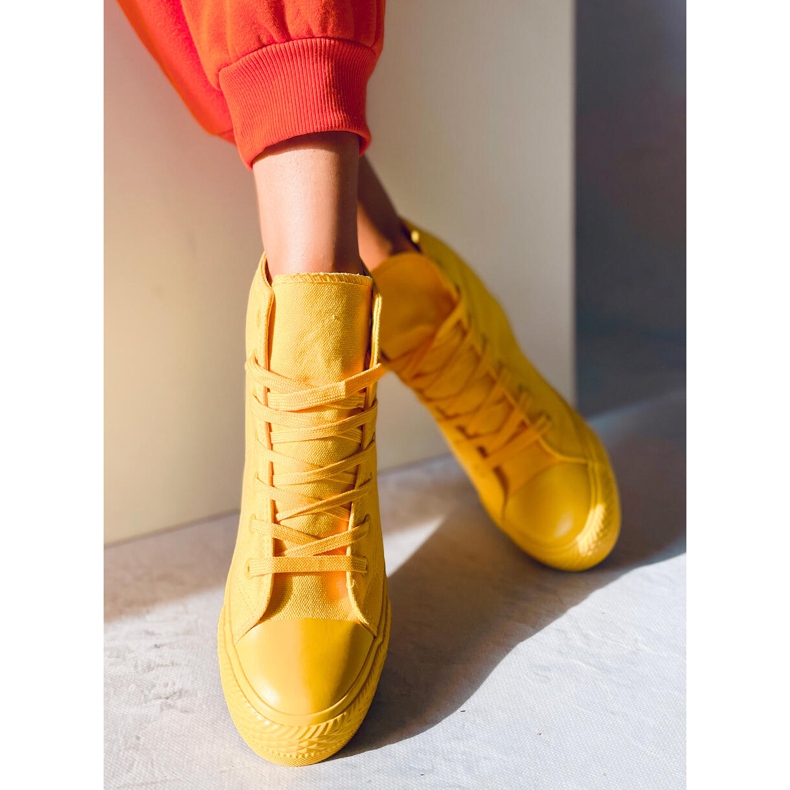 BM Parks Yellow Ankel Wedge Sneakers gul 2