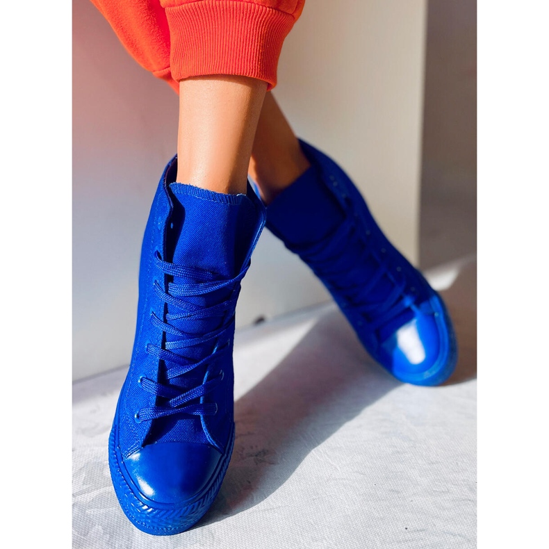 BM Parks Blue Ankel Wedge Sneakers marinblå blå 1