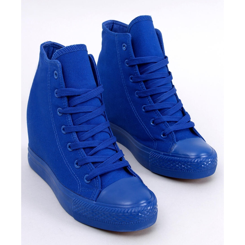 BM Parks Blue Ankel Wedge Sneakers marinblå blå 2