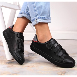 Big Star LL274A208 svarta ekologiska lädersneakers med kardborre 1