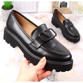 Höga klackar för kvinnor och svarta platåskor Vinceza 16380 1