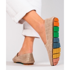 Slip-on loafers i guld för kvinnor från Shelovet gyllene 2