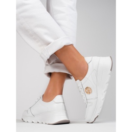 Vinceza vita lädersneakers för kvinnor 2