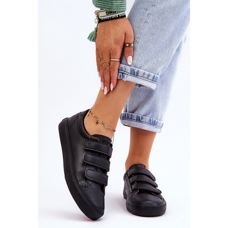 Klassiska kardborre sneakers Big Star LL274A206 Svart 1