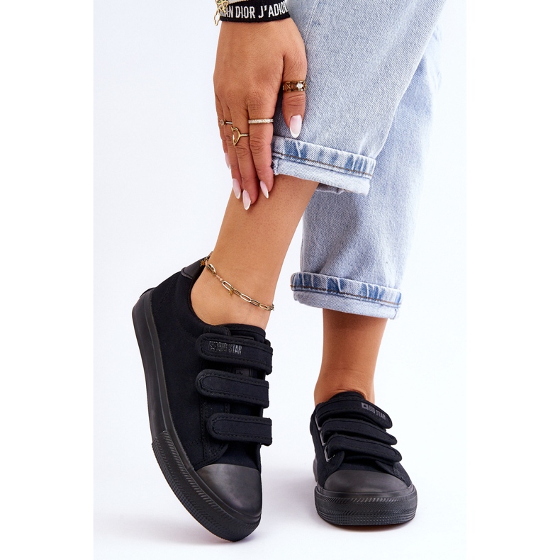 Klassiska Textil Sneakers Med Kardborre Big Star LL274A204 Svart 1