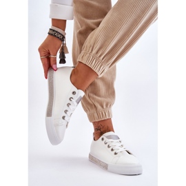 PS1 Låga sneakers för kvinnor med strålar Vit-silver Demira 1