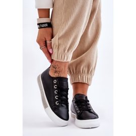 Låga sneakers för kvinnor med strålar svart och vitt Demira 1