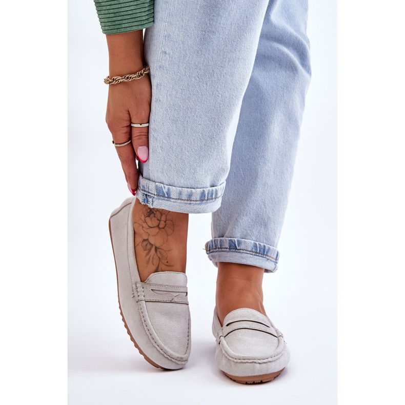 FC3 Klassiska Loafers i mocka för kvinnor, grå Ivana 1