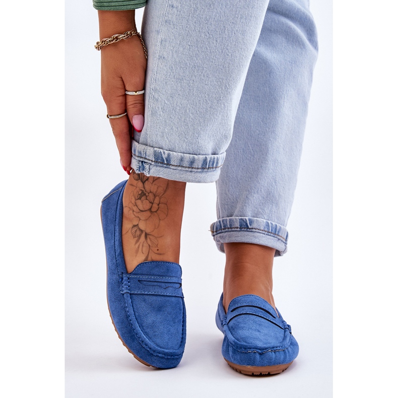 FC3 Klassiska Loafers i mocka för damer Blå Ivana 1
